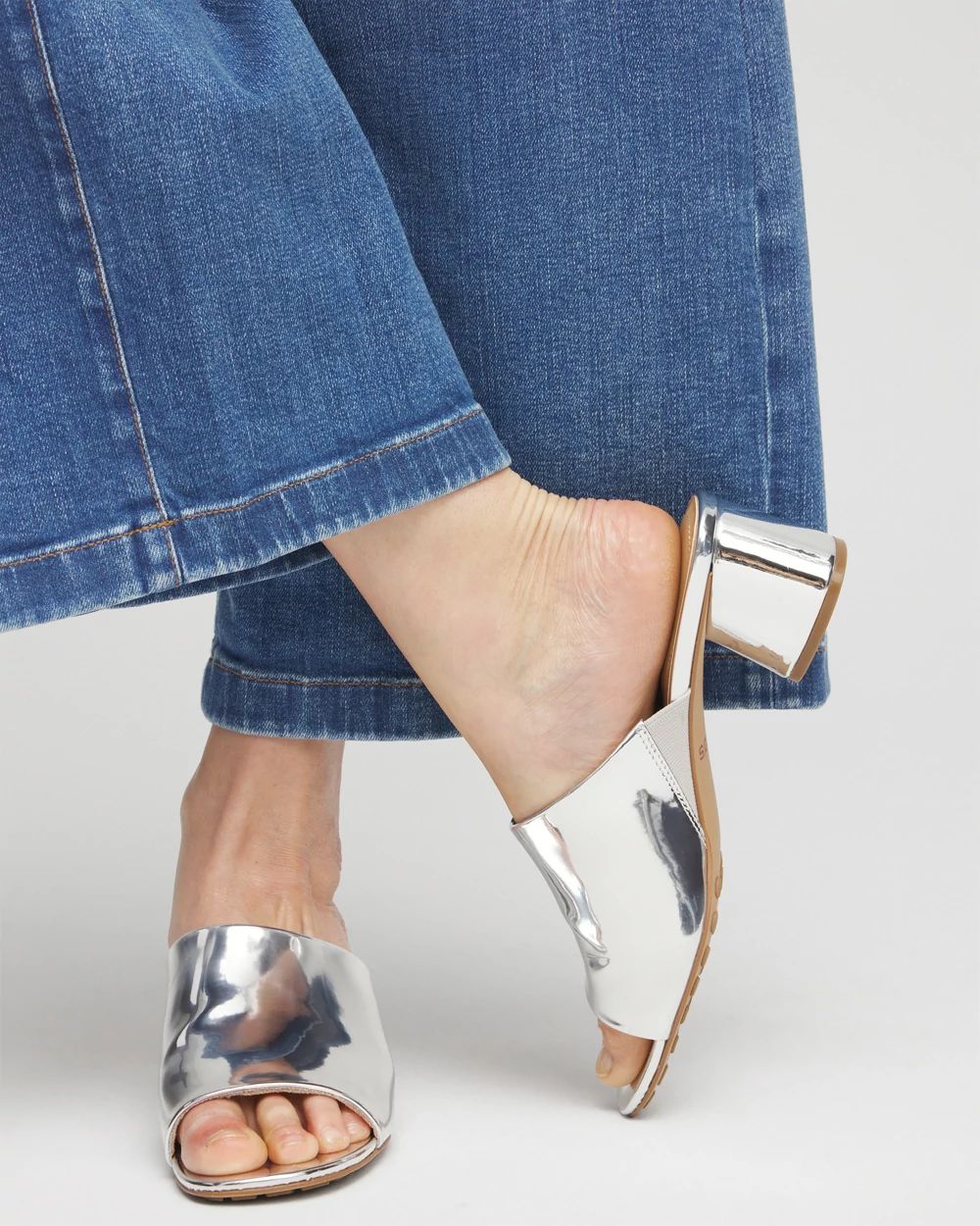 Metallic Faux Leather Mules | Chico's